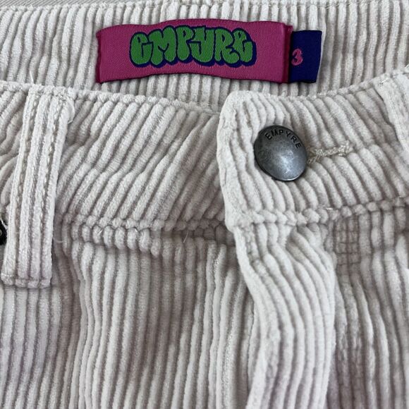 Empyre Tori Sk8 Off White Corduroy Skate Pants Womens Size 3 90s Retro Cotton - Picture 5 of 14